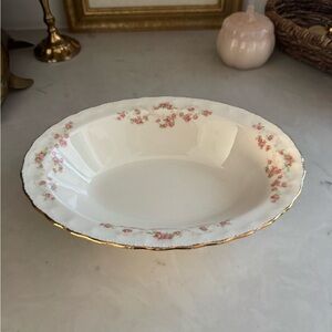 Vintage Pope Gosser Florence Gold Trim 9” Oval Vegetable Serving Bowl